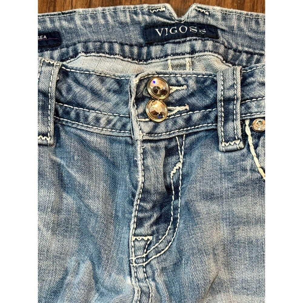 Vigoss Women’s Jean Capri 9/10 The Chelsea Light Wash - Picture 3 of 8